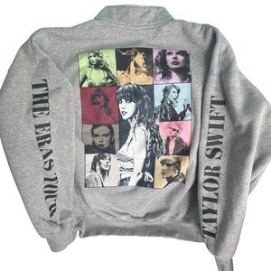 Taylor Swift The Eras Tour Official Merch Quarter Zip Sweatshirt Gray Unisex M